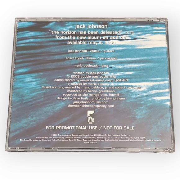 Jack‎ Johnson – The Horizon Has Been Defeated [2003 Promotional CD Single] - Picture 2 of 3